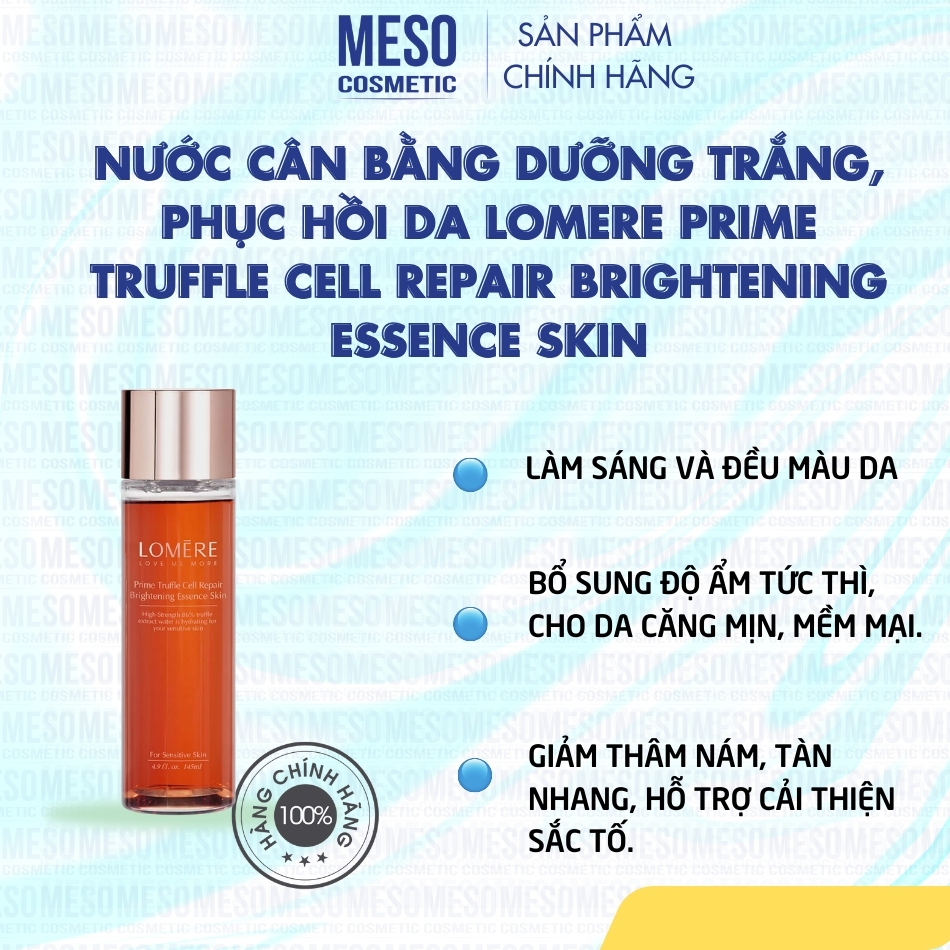 Nước Cân Bằng Dưỡng Trắng, Phục Hồi Da Lomere Prime Truffle Cell Repair Brightening Essence Skin